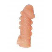 Телесная закрытая насадка с шишечками Cock Sleeve Size M - 15,6 см. - KOKOS - в Краснодаре купить с доставкой