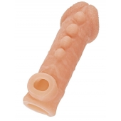 Телесная закрытая насадка с шишечками Cock Sleeve Size M - 15,6 см. - KOKOS - в Краснодаре купить с доставкой