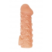Телесная закрытая насадка с пучками шишечек Cock Sleeve Size M - 15,6 см. - KOKOS - в Краснодаре купить с доставкой