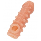 Телесная закрытая насадка с шариками Cock Sleeve Size S - 13,8 см. - KOKOS - в Краснодаре купить с доставкой
