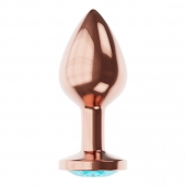Пробка цвета розового золота с малиновым кристаллом Diamond Topaz Shine L - 8,3 см. - Lola Games - купить с доставкой в Краснодаре