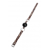 Черный кляп-шар на леопардовых ремешках Anonymo - ToyFa - купить с доставкой в Краснодаре