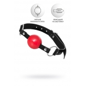 Красный кляп-шар на черных ремешках Anonymo - ToyFa - купить с доставкой в Краснодаре