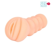 Телесный мастурбатор-вагина с комплектом эрекционных колец - Bior toys - в Краснодаре купить с доставкой