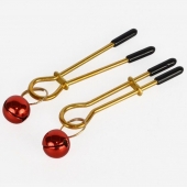 Золотистые зажимы с колокольчиками Gold - Sitabella - купить с доставкой в Краснодаре
