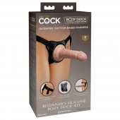 Страпон с телесной насадкой на присоске Beginner s Silicone Body Dock Kit - 14 см. - Pipedream - купить с доставкой в Краснодаре