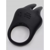 Черное эрекционное виброкольцо Sensation Rechargeable Vibrating Rabbit Love Ring - Fifty Shades of Grey - в Краснодаре купить с доставкой