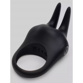 Черное эрекционное виброкольцо Sensation Rechargeable Vibrating Rabbit Love Ring - Fifty Shades of Grey - в Краснодаре купить с доставкой