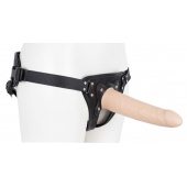 Пустотелый страпон Harness CLASSIC с бандажом - 19,5 см. - LOVETOY (А-Полимер) - купить с доставкой в Краснодаре