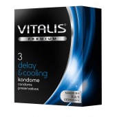 Презервативы VITALIS PREMIUM delay   cooling с охлаждающим эффектом - 3 шт. - Vitalis - купить с доставкой в Краснодаре