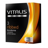 Ребристые презервативы VITALIS PREMIUM ribbed - 3 шт. - Vitalis - купить с доставкой в Краснодаре