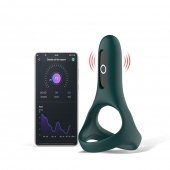 Изумрудное виброкольцо Magic Motion Rise с подхватом мошонки - Magic Motion - в Краснодаре купить с доставкой