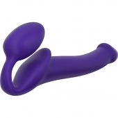 Фиолетовый безремневой страпон Silicone Bendable Strap-On - size S - Strap-on-me - купить с доставкой в Краснодаре