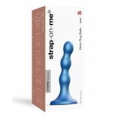 Голубая насадка Strap-On-Me Dildo Plug Balls size S - Strap-on-me - купить с доставкой в Краснодаре