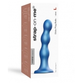 Голубая насадка Strap-On-Me Dildo Plug Balls size L - Strap-on-me - купить с доставкой в Краснодаре