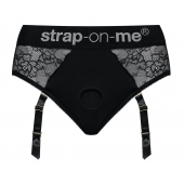 Черные трусики для насадок Diva Lingerie Harness - size L - Strap-on-me - купить с доставкой в Краснодаре