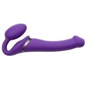 Фиолетовый безремневой вибрострапон Silicone Bendable Strap-On - size M - Strap-on-me - купить с доставкой в Краснодаре