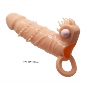 Телесная удлиняющая вибронасадка Penis Sleeve Connor - 17 см. - Baile - в Краснодаре купить с доставкой