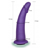 Фиолетовая гладкая изогнутая насадка-плаг - 17 см. - LOVETOY (А-Полимер) - купить с доставкой в Краснодаре