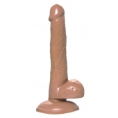 Коричневый фаллоимитатор-реалистик Delion - 20,5 см. - A-toys купить с доставкой в интернет-магазине Orgasmix в Краснодаре Коричневый фаллоимитатор-реалистик Delion - 20,5 см. - A-toys