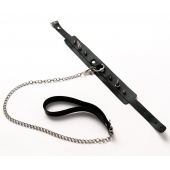 Черный ошейник с шипами и поводком - Crazy Handmade - купить с доставкой в Краснодаре