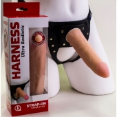 Страпон Харнесс из трусиков и насадки-фаллоса - 17,5 см. - LOVETOY (А-Полимер) - купить с доставкой в Краснодаре