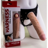 Насадка-фаллос в комплекте с трусиками Harness - 21,6 см. - LOVETOY (А-Полимер) - купить с доставкой в Краснодаре