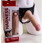 Страпон Harness из двух предметов: регулируемые трусики и насадка-фаллос - 17,5 см. - LOVETOY (А-Полимер) - купить с доставкой в Краснодаре