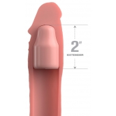Телесная насадка-удлинитель 2 Inch Silicone X-tension with Strap - 20,3 см. - Pipedream - в Краснодаре купить с доставкой