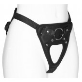 Черный универсальный пояс с фиксацией насадок кольцом - LOVETOY (А-Полимер) - купить с доставкой в Краснодаре