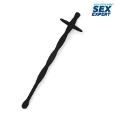 Черный силиконовый уретральный стимулятор - 15 см. - Sex Expert - купить с доставкой в Краснодаре