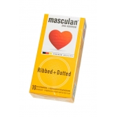 Презервативы с колечками и пупырышками Masculan Ribbed+Dotted - 10 шт. - Masculan - купить с доставкой в Краснодаре