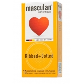 Презервативы с колечками и пупырышками Masculan Ribbed+Dotted - 10 шт. - Masculan - купить с доставкой в Краснодаре
