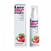 Съедобное согревающее массажное масло Love Me Tender Strawberry с ароматом клубники - 100 мл. - Love to Love - купить с доставкой в Краснодаре