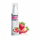 Съедобное согревающее массажное масло Love Me Tender Strawberry с ароматом клубники - 100 мл. - Love to Love - купить с доставкой в Краснодаре