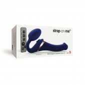 Синий безремневой страпон Multi Orgasm Size S с клиторальной стимуляцией - Strap-on-me - купить с доставкой в Краснодаре