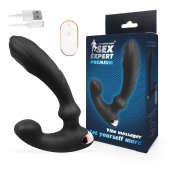 Черный вибромассажер простаты Sex Expert - 14,5 см. - Sex Expert - в Краснодаре купить с доставкой