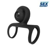 Черная вибронасадка на пенис Sex Expert - Sex Expert - в Краснодаре купить с доставкой