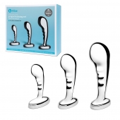 Набор из 3 стальных стимуляторов простаты Stainless Steel P-spot Training Set - b-Vibe - в Краснодаре купить с доставкой