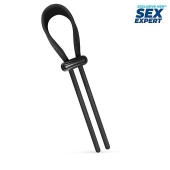 Черный ремень-лассо для усиления эрекции - Sex Expert - в Краснодаре купить с доставкой