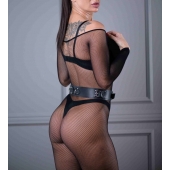 Черный кожаный пояс Sex Game - БДСМ Арсенал - купить с доставкой в Краснодаре