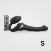 Черный безремневой страпон Multi Orgasm Size S с клиторальной стимуляцией - Strap-on-me - купить с доставкой в Краснодаре