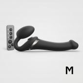 Черный безремневой страпон Multi Orgasm Size M с клиторальной стимуляцией - Strap-on-me - купить с доставкой в Краснодаре