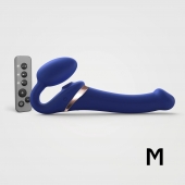 Синий безремневой страпон Multi Orgasm Size M с клиторальной стимуляцией - Strap-on-me - купить с доставкой в Краснодаре