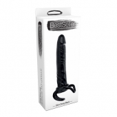 Чёрная насадка-фаллос для двойного проникновения INFLATABLE DILDO SLIM DONG  - 13,5 см. - Toyz4lovers - в Краснодаре купить с доставкой