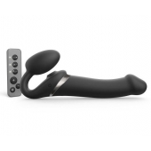 Черный безремневой страпон Multi Orgasm Size L с клиторальной стимуляцией - Strap-on-me - купить с доставкой в Краснодаре
