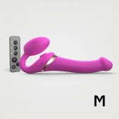Ярко-розовый безремневой страпон Multi Orgasm Size M с клиторальной стимуляцией - Strap-on-me - купить с доставкой в Краснодаре