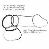 Набор из трех черных эрекционных колец Silicone 3-Ring Stamina Set - Pipedream - в Краснодаре купить с доставкой