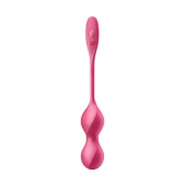 Малиновые вагинальные шарики с вибрацией Love Birds 2 - 22,2 см. - Satisfyer