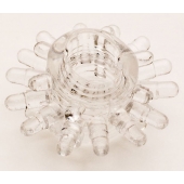 Прозрачное гелевое эрекционное кольцо с шипиками - Toyfa Basic - в Краснодаре купить с доставкой